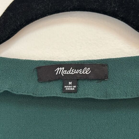 Madewell Novel Long Sleeve‎ Button Front Dress Green Size Medium - Picture 3 of 7